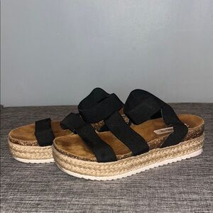 Steve Madden Black Espadrille Platform Shoes